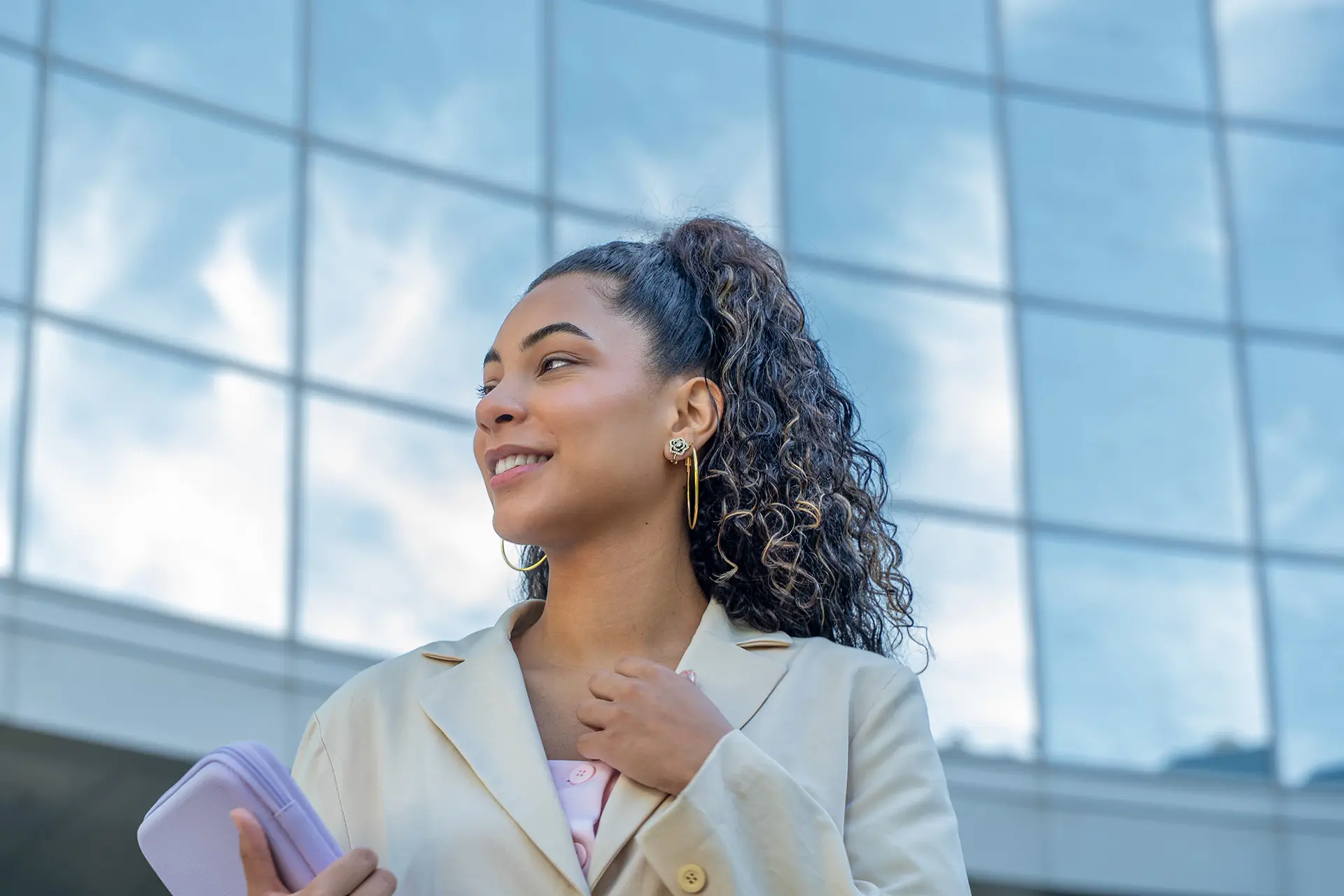 Professional working in the Bellevue tech corridor